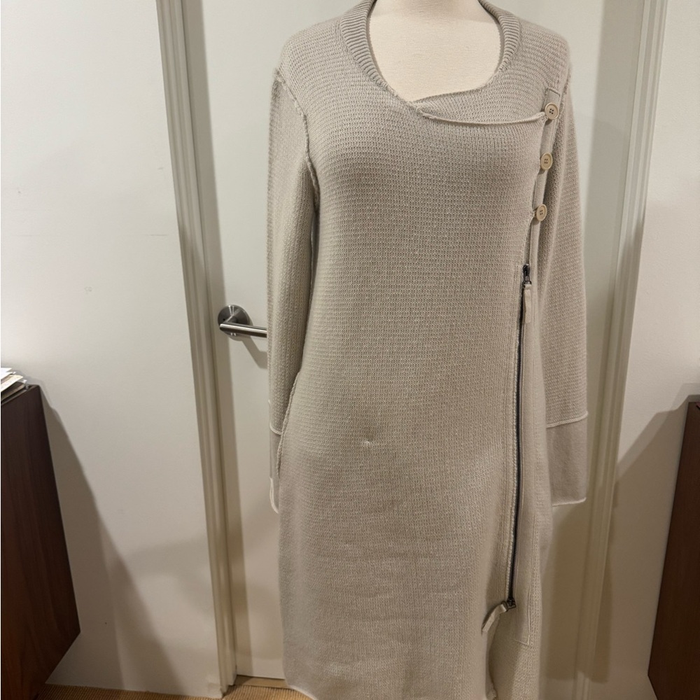 Inhabit Cream Long Sleeve Knit Coat